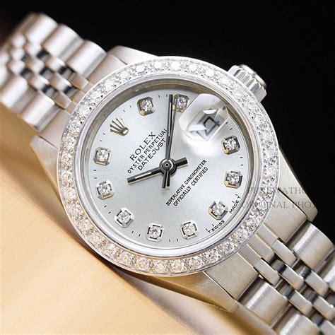 sterling silver womens rolex watch|rolex silver watch price.